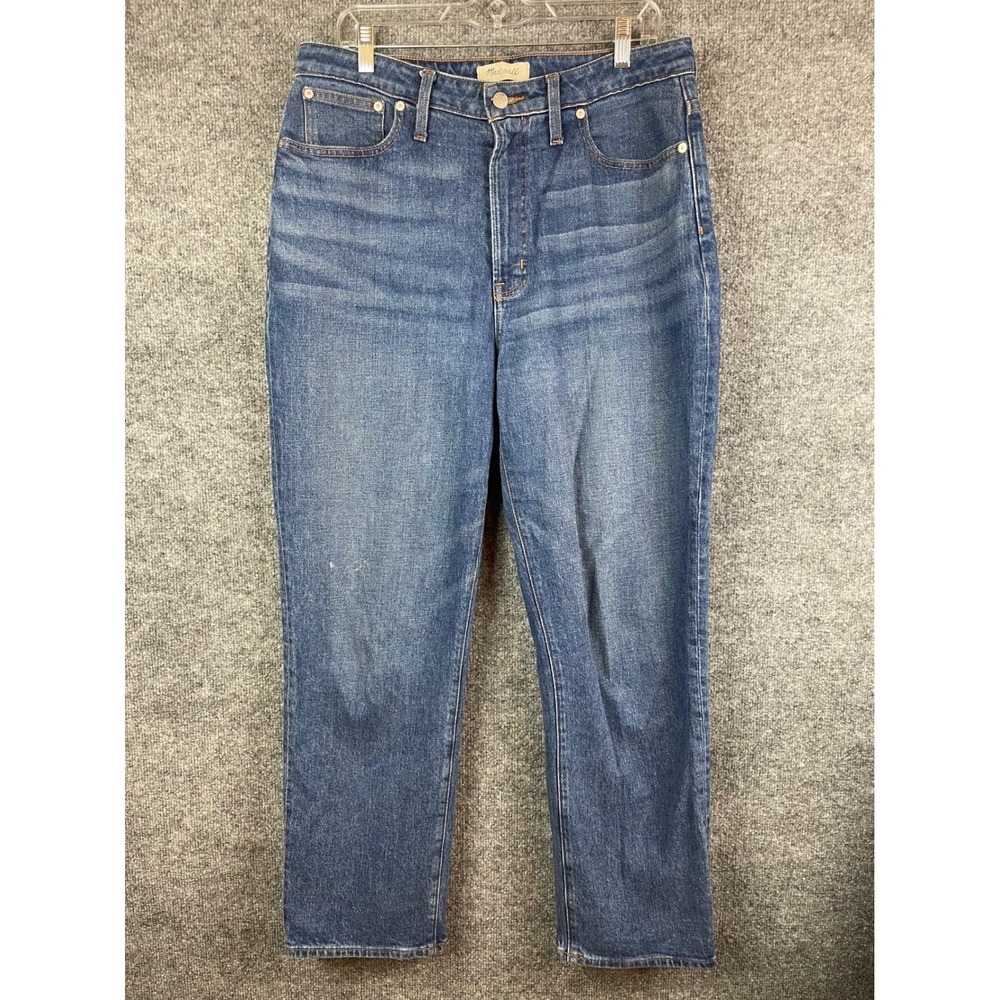 Madewell Curvy Perfect Vintage Straight Jeans Women 31 Blue Excellent Denim
